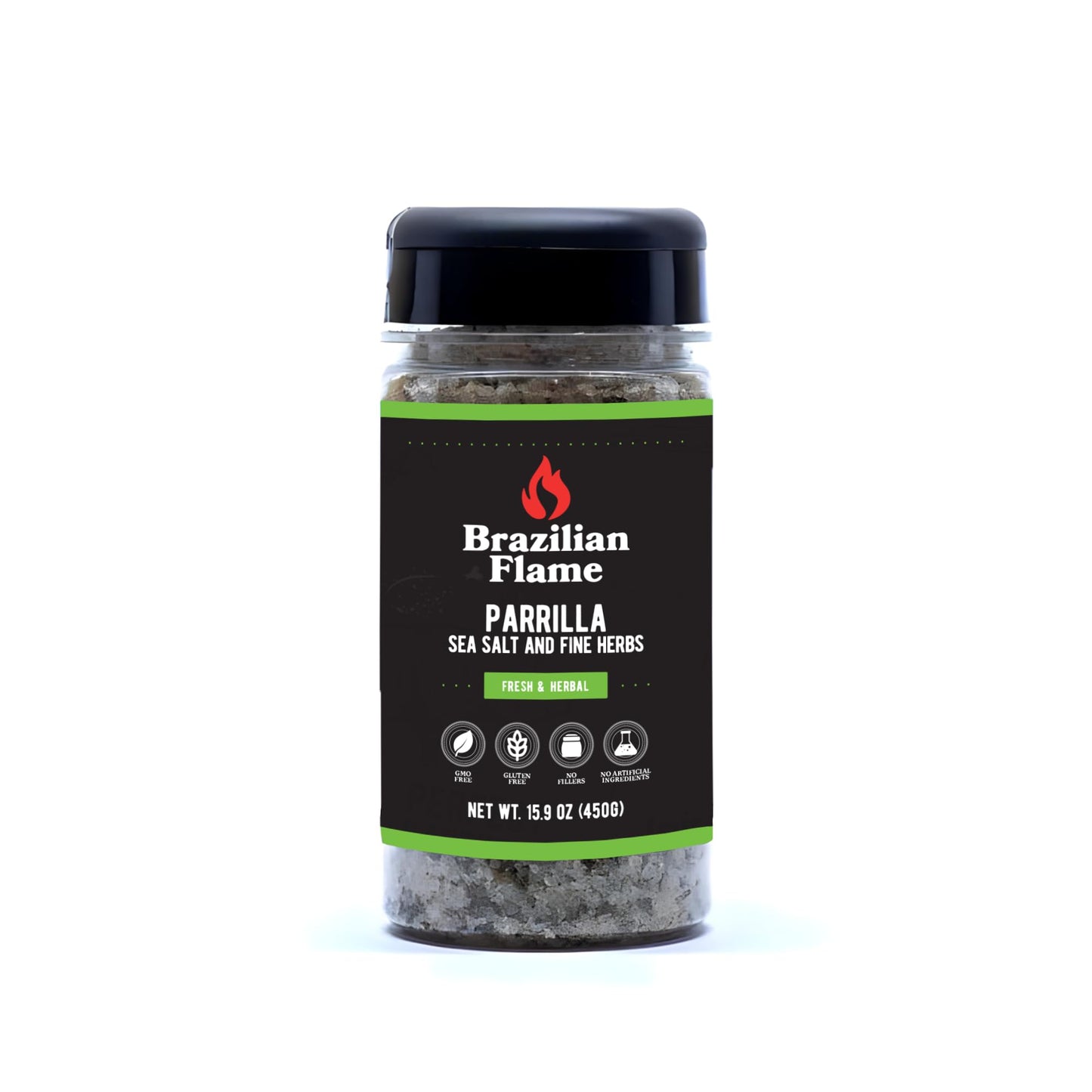 Brazilian Flame Parrilla Seasoning - Brazilian Flame Set - Sea Salt - Sea Salt & Pepper - Sea Salt & Fine Herbs - Boudin Pepper & Garlic - Chimichurri