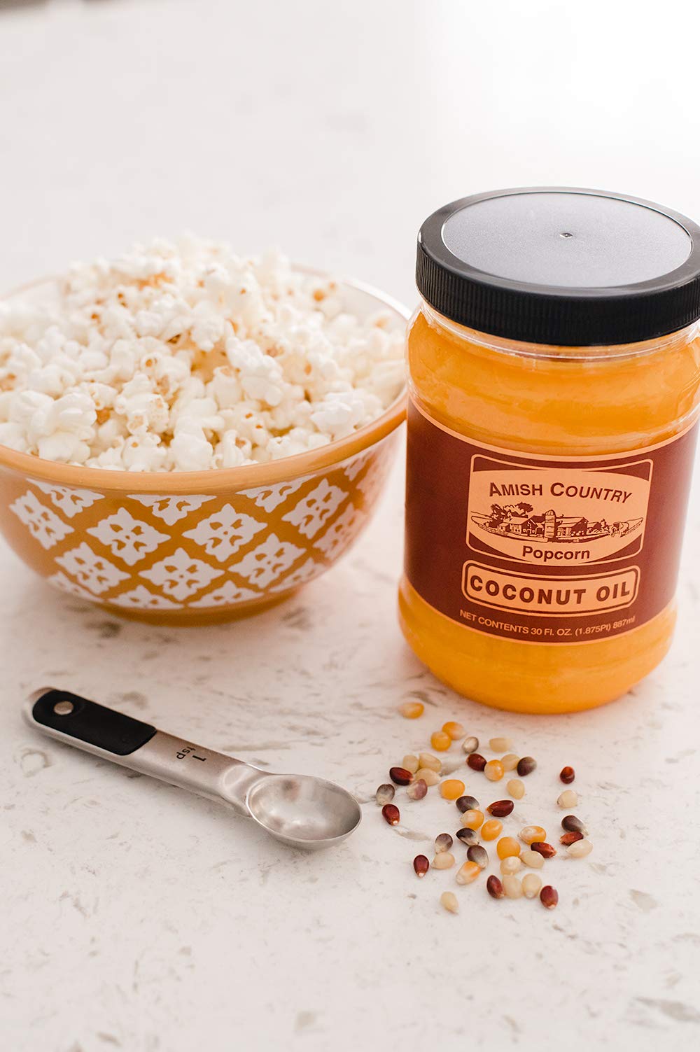Amish Country Popcorn | 6 lb Baby White, 30 oz Cocounut Oil, 5.5 oz ButterSalt Bundle | Old Fashioned, Non-GMO and Gluten Free (Variety Bundle)