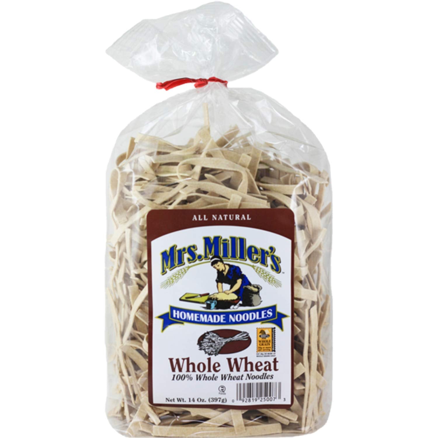 Mrs. Miller's Homemade Noodles, Whole Wheat, All Natural & Cholesterol Free, 14 OZ (Pack of 5)