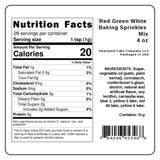 Red Green White Edible Sprinkles for Holiday Christmas Cake Decorating, Cupcakes, Cookies, Ice Cream and Donut Toppings Edible Decorating Baking