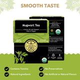 Organic Mugwort Tea, 18 Bleach-Free Tea Bags - Organic Tea Improves Digestion, and Acts as an Emotional Relaxant, No GMOs