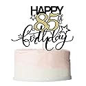 Bekaterea Happy Birthday Cake Topper,Black font Golden Numbers 85th Birthday Cake Decoration?Hello 85, Cheers to 85 Years/85th Anniversary ?85