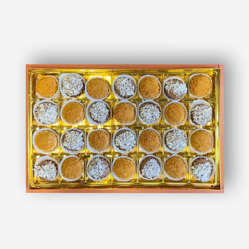 Zaitoune Mixed Chocolate & Lotus Petit Fours - 12 oz | Gourmet Assorted Petit Fours Cakes with Pistachio | Luxury Chocolate-Covered Arabic Sweets in