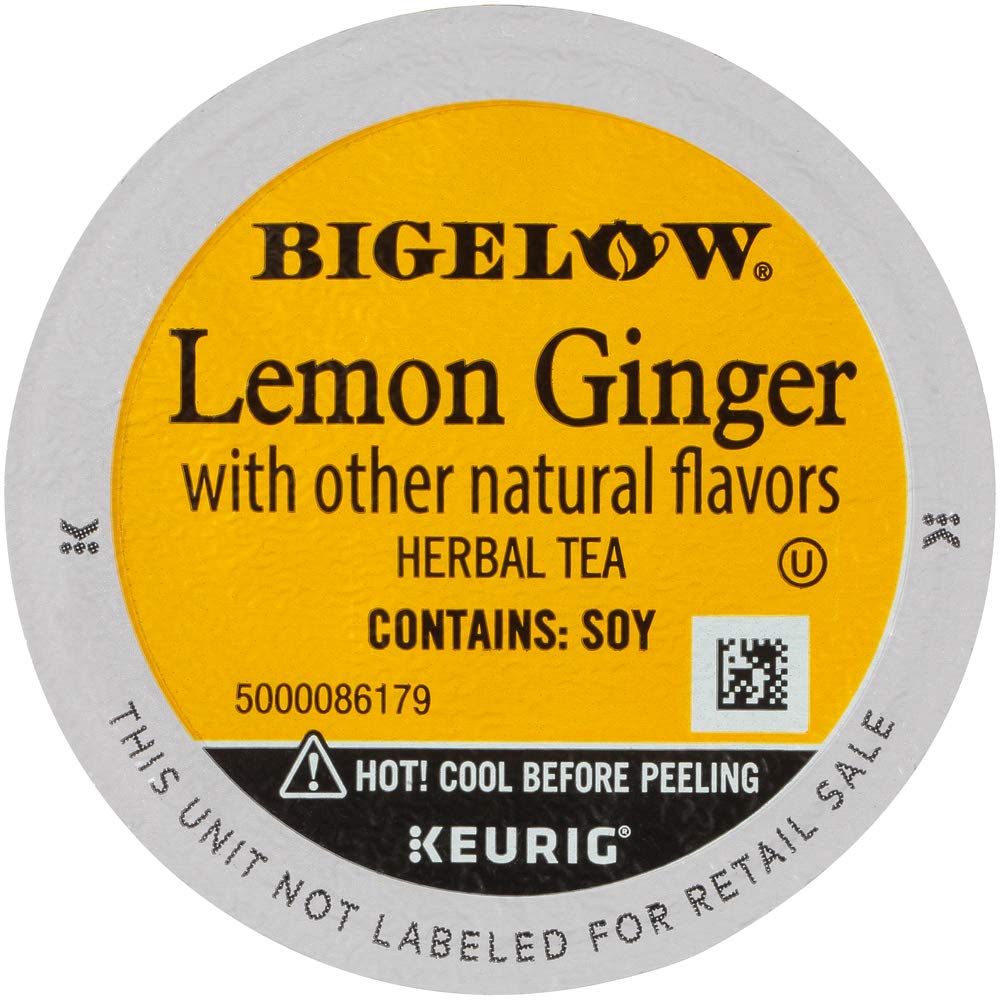 Bigelow Lemon Ginger Herbal Tea Keurig K-Cups, 22 Count Box (Pack of 1), No Caffeine 22 K-Cup Pods Total