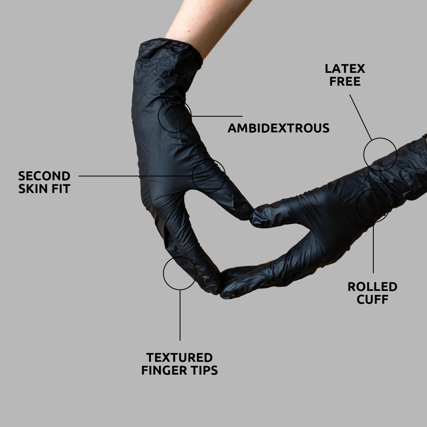 Black Nitrile Disposable Exam Gloves (5 Mil) | Latex?Free, Powder?Free, Food Safe, Medical, Tattoo, Mechanic & Cleaning Use (100 Count/1 Box) MEDIUM