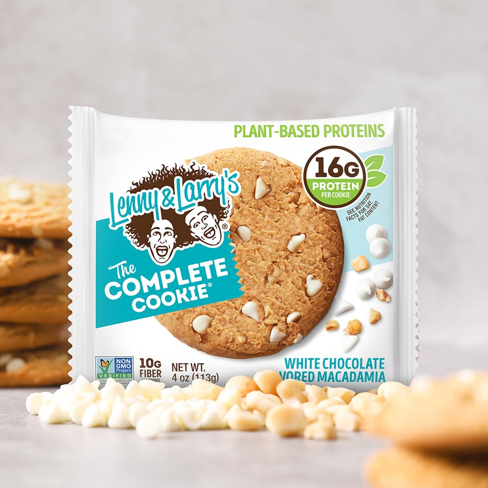 Lenny & Larry's Complete Protein Cookie, [White Chocolate Macadamia], Chewy Soft Baked, 16g Plant Protein, Vegan, Non-GMO, High Fiber, [4 Ounce]