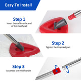 Ashsajkd Spin Mop Replacement Handle, 30-58 inch Handle/Stick Compatible for Oceda EasyWring 1 Tank System and RinseClean 2 Tank, American Threaded