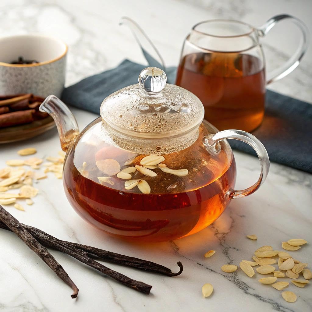 The Republic of Tea Vanilla Almond Full-Leaf Loose Black Tea 3.5 oz Refill Bag | Steeps 50 Cups | Caffeinated