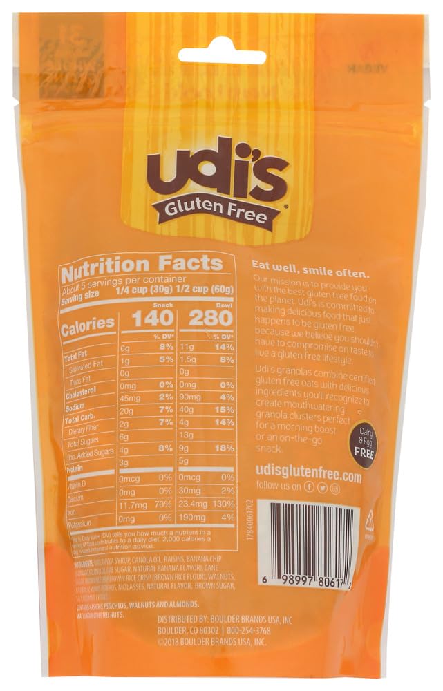 Udis Gluten Free Original Granola, 12 Ounce -- 6 per case.