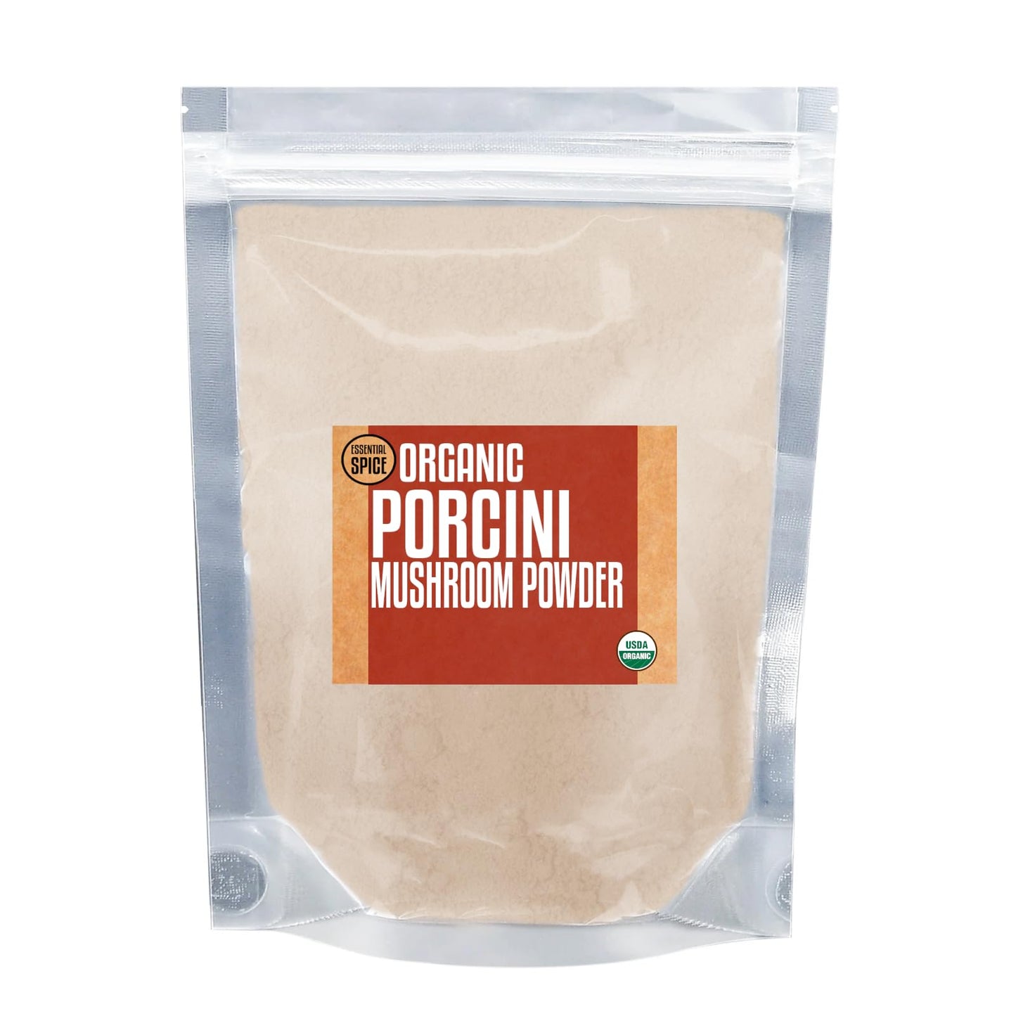 Essential Spice Organic Porcini Mushroom Powder - Bold Umami-Rich Flavor, Finely Ground - Ideal for Risottos, Sauces, Rubs, Soups & Gourmet Seasoning