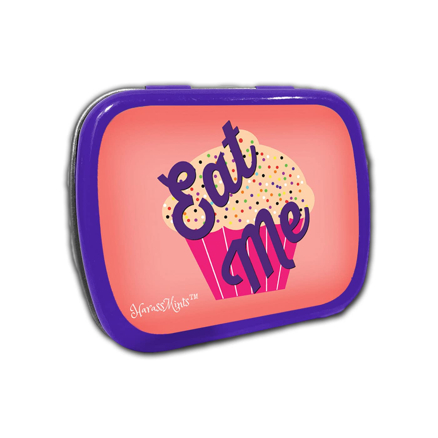 Eat Me Mints - Cupcake design mint tin - Novelty candy for women - Chocolate Breath Mints, sugar-free