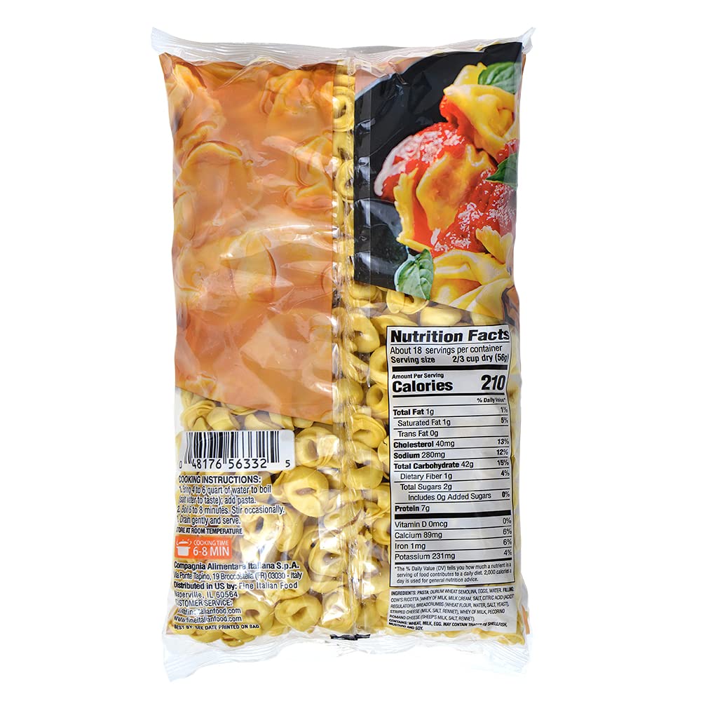 Mantova Cheese Tortellini - Authentic Italian Pasta Made with Real Cheese, Perfect for Soups, Salads, and Main Dishes, 2.2 lb (Pack of 1), Premium