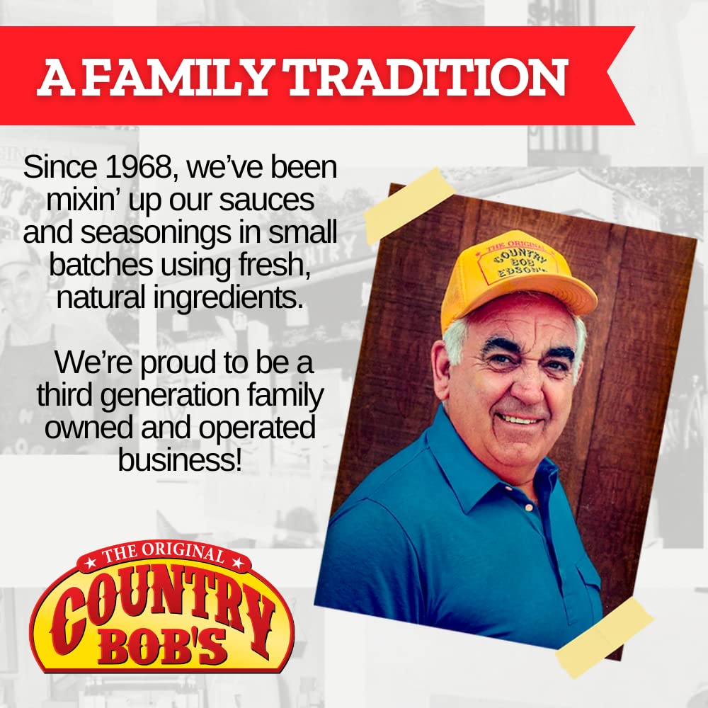 Country Bob's Original Barbecue Sauce, Sweet & Savory BBQ Sauce for Meat, Chicken, Fish, Pork, Gluten-Free, 18 oz (Pack of 6)