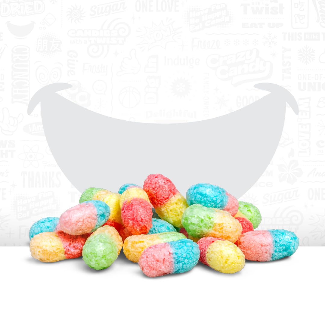 Freeze Dried Sour Gummy Worms, Crazy Candy Sour Crispy Crawlers - Tangy Coating Crunchy Candy, Hollow Texture Treats