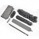 OVENTE Microfiber Duster Cleaning Set with Stainless Steel Extension Pole Up to 96", Washable, Reusable and Bendable Dusters for High Ceiling Fans