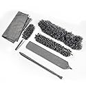 OVENTE Microfiber Duster Cleaning Set with Stainless Steel Extension Pole Up to 96", Washable, Reusable and Bendable Dusters for High Ceiling Fans
