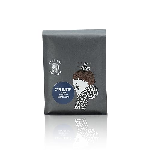 Akha Ama Whole Coffee Beans, Light and Medium Roast, 250 grams (8.8oz.) - Cafe Blend, Flavor Notes of Honey, Dried Fruit, Brown Sugar, 100% Arabica