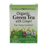 Traditional Medicinals Organic Green Tea Ginger Herbal Tea, Promotes Healthy Digestion, (Pack of 1) - 16 Tea Bags