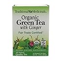 Traditional Medicinals Organic Green Tea Ginger Herbal Tea, Promotes Healthy Digestion, (Pack of 1) - 16 Tea Bags