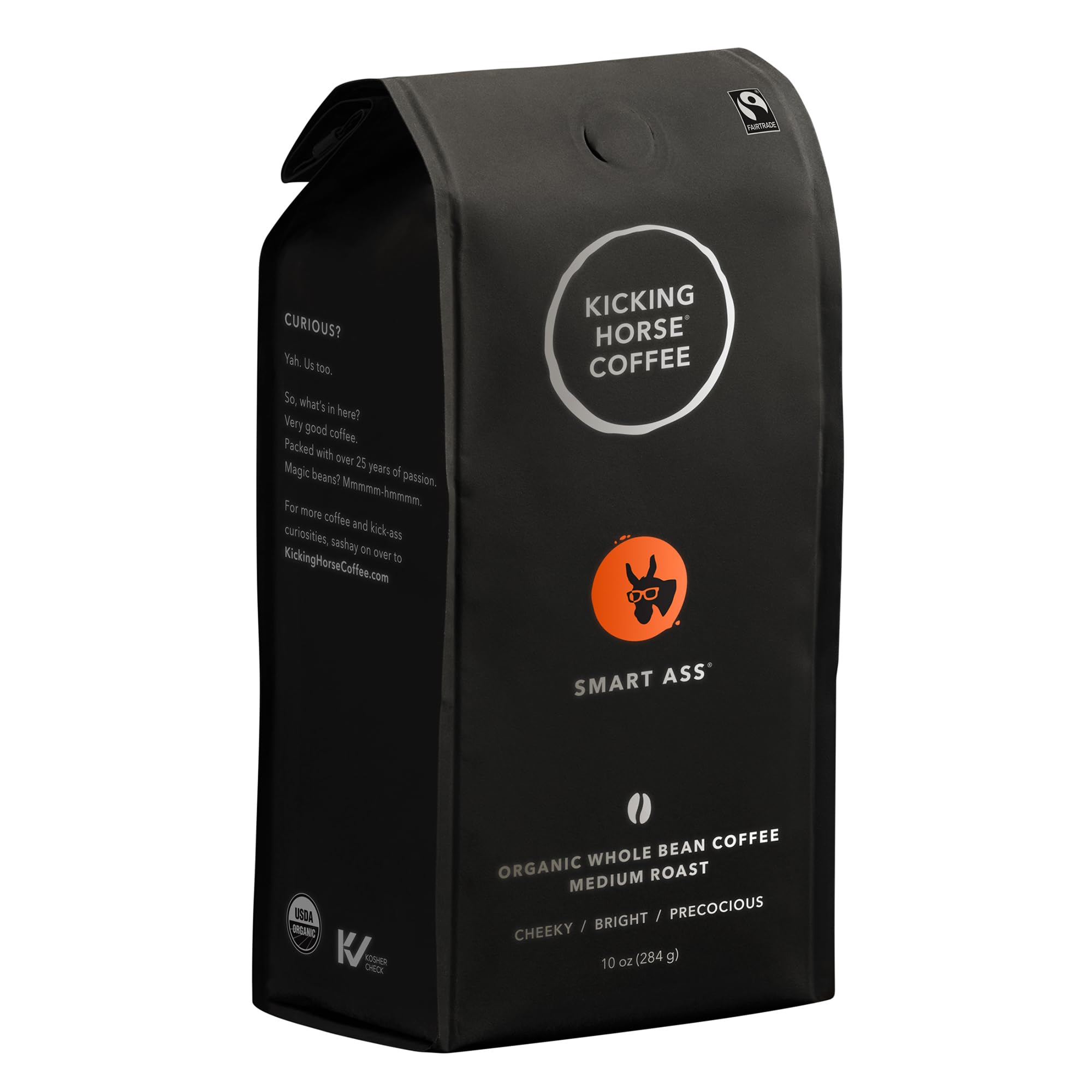 Kicking Horse Coffee, Smart Ass, Medium Roast, Whole Bean, 10 oz