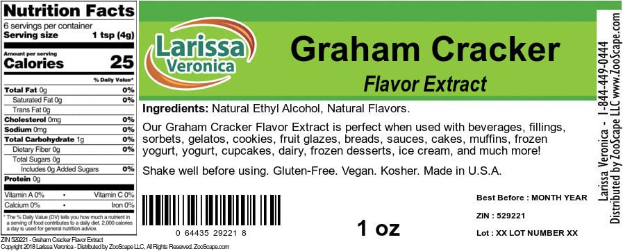 Graham Cracker Flavor Extract (1 oz, ZIN: 529221)