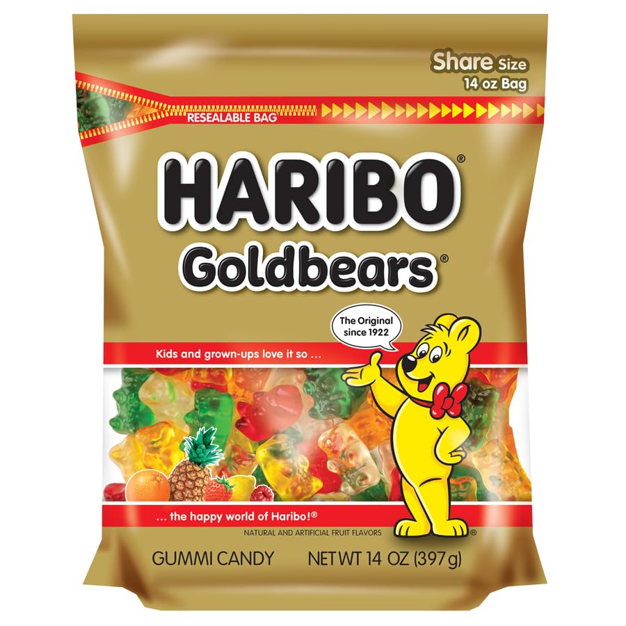 HARIBO Goldbears Gummi Candy - 14 oz Reasealable Stand Up Bag