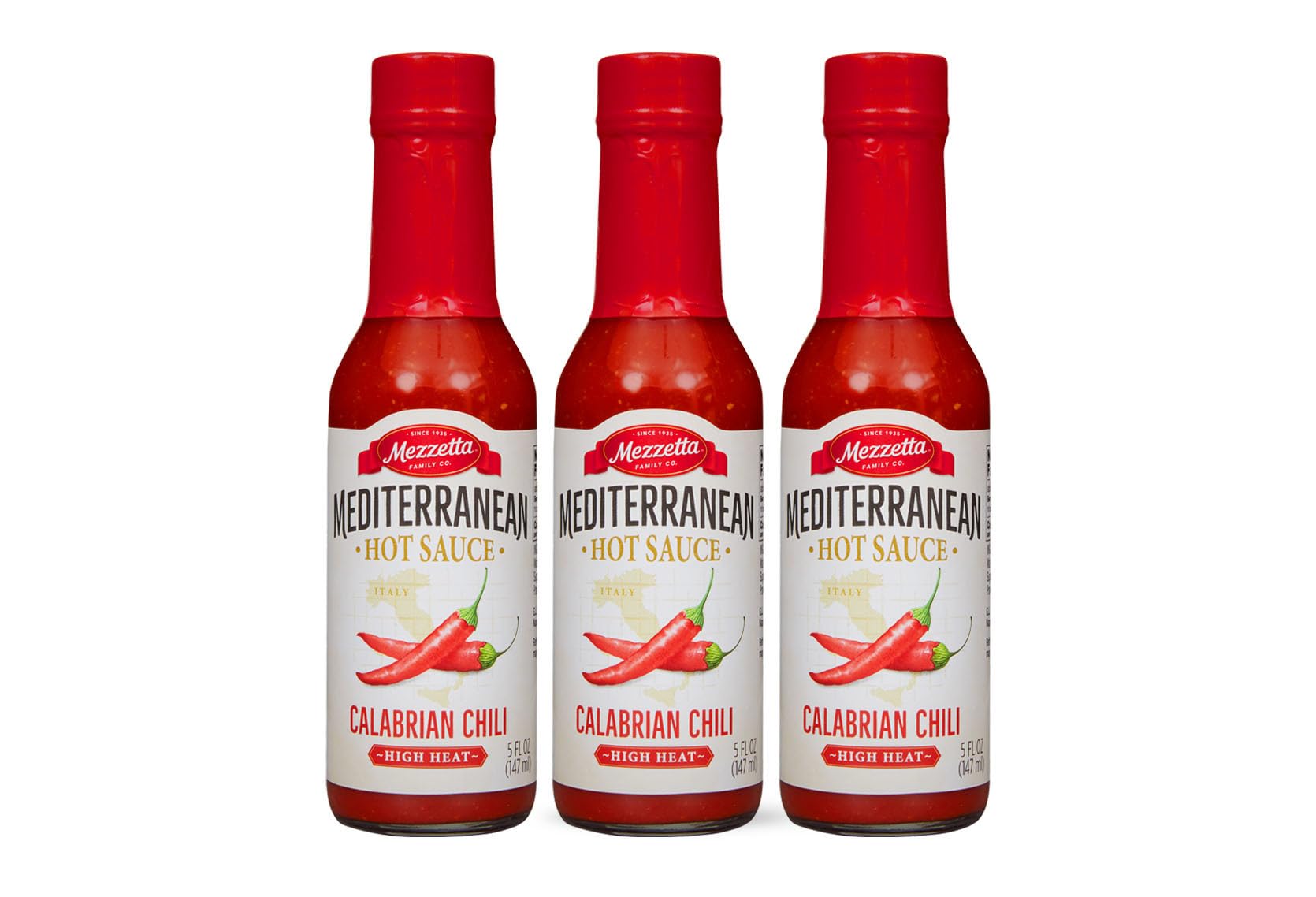 Mezzetta Calabrian Chili Sauce - Mediterranean Hot Sauce for Pizza, Meats, Chicken, Pasta - High Heat - Vegan, Non-GMO, Gluten Free - 5 fl. oz. Pack