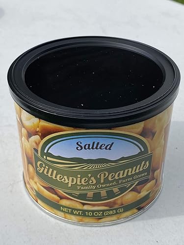 Salted 10oz cans Gillespie's Peanuts grown on our family farm! (1 Can)