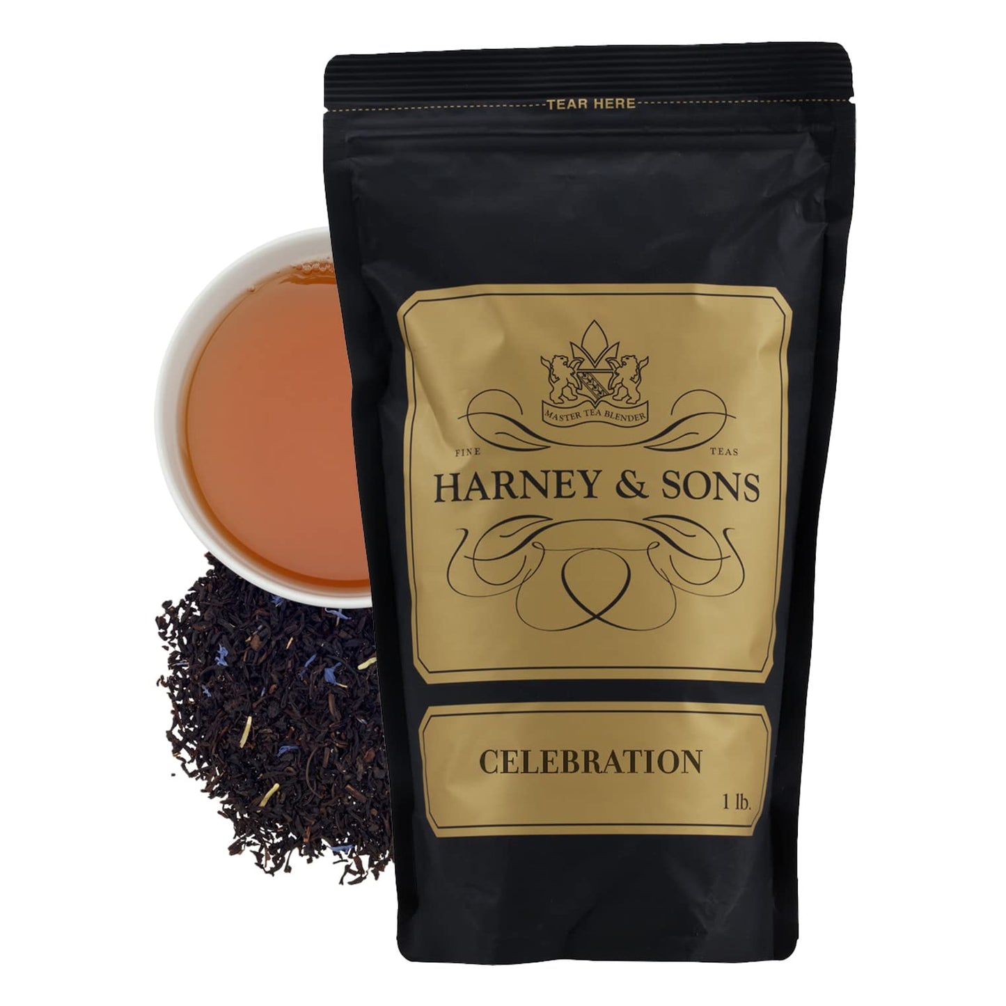 Harney & Sons Celebration Loose Leaf Black Tea - Cinnamon Apricot Hazelnut Flavored Tea, Caffeinated, 16 oz Bag