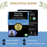 Buddha Teas - Third Eye Chakra Tea - Organic Herbal Tea - For Insight & Intuition - With Eyebright, Spearmint, Star Anise & Sapphire Essence - 100%