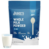 Judee's Gluten Free Whole Milk Powder - Creamy Instant Milk Powder for Baking Pancakes & Bread - Shelf-Stable Blend for Travel & Camping - 11 oz, Pack of 1