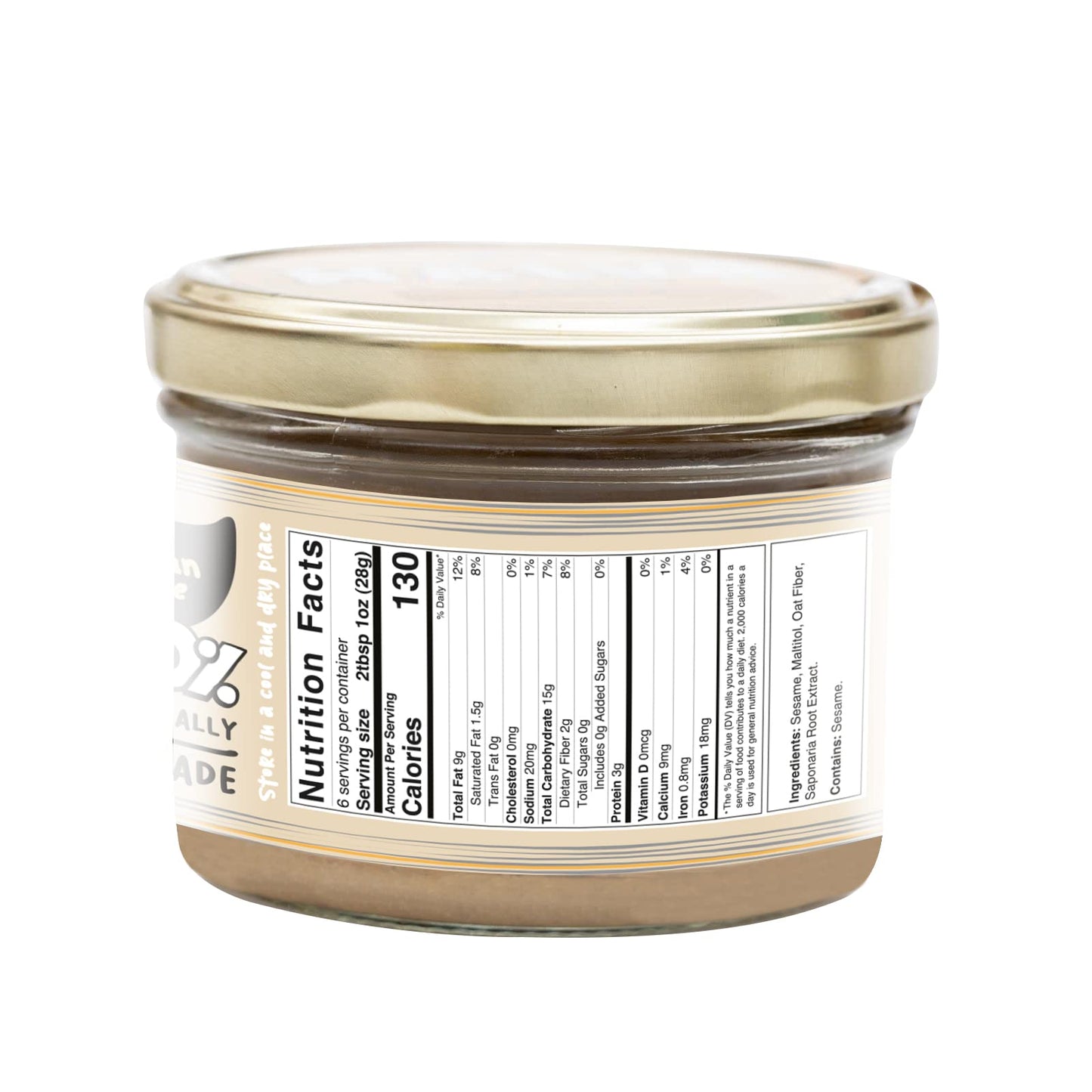 Halva Kingdom Open Sesame Sugar Free Halva Vegan Dessert | Healthy Ingredients, Gluten Free, Kosher Certified Jar (SUGAR FREE VANILLA)