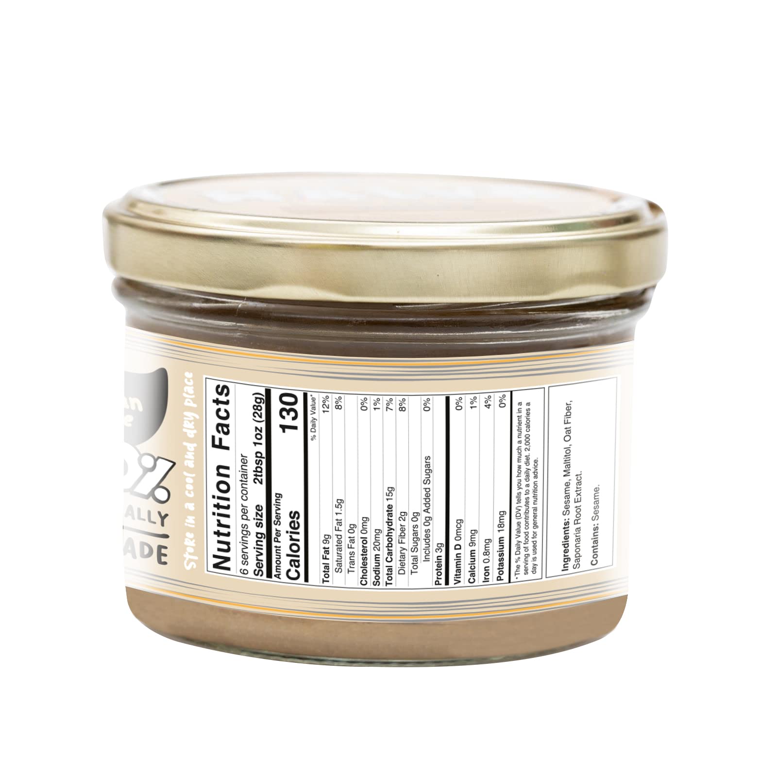 Halva Kingdom Open Sesame Sugar Free Halva Vegan Dessert | Healthy Ingredients, Gluten Free, Kosher Certified Jar (SUGAR FREE VANILLA)
