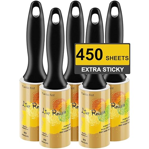 TIANBO FIRST Extra Sticky Lint Rollers for Pet Hair Small Pet Hair Rollers Dog Cat Fuzz Clean Removal Rolls Easy Tear Sticky Lint Roller Removers