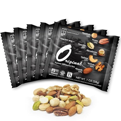 Roastery Coast - Mixed Nuts Variety Pack for Adults | Healthy Snacks | Individual Packs | Unsalted | No Peanuts | Assorted Nuts Snack | Pistachios |