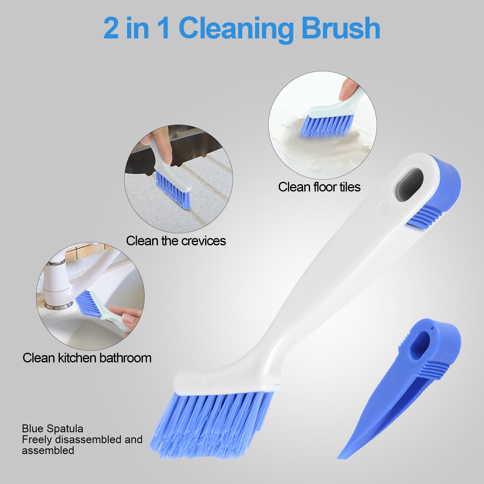 Asltw Small Scrub Brush Set, 6 pcs Cleaning Brush for Window Tracks, Grout, Corners and Crevices, Angled Bristles for Deep Cleaning, Multi Purpose