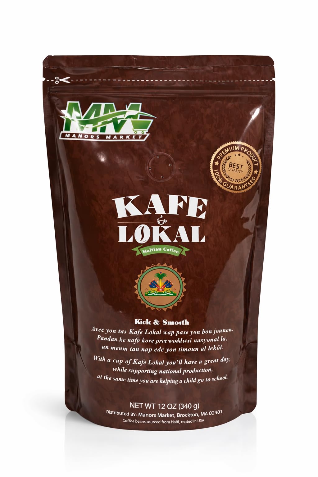 Kafe Lokal Haitian Ground Coffee 9oz - Premium 100% Arabica Dark Roast Coffee, Caribbean Mountain Coffee, Rich Aroma & Smooth Flavor