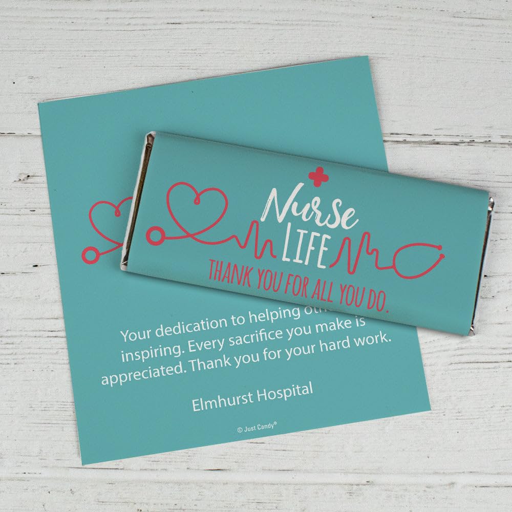 25ct Nurses Week Thank You Personalized Candy Wrappers - Nurse Life