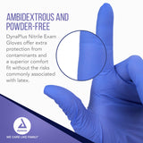Dynarex DynaPlus Nitrile Exam Gloves, Powder Free, XLarge, 1 Box of 180 Gloves