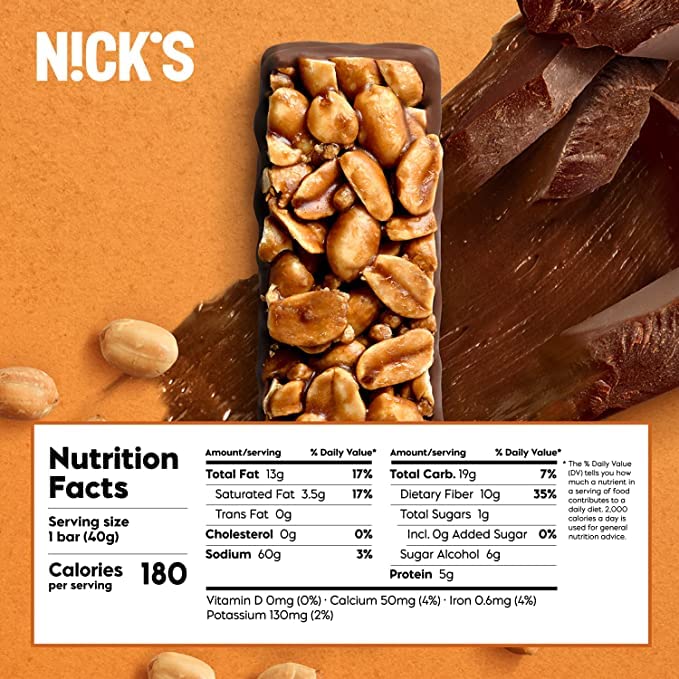 NICK'S Peanot Choklad Krunch Nut Bar 5-pack