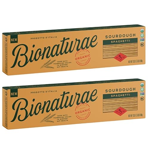 Bionaturae Spaghetti Pasta Noodles - Sourdough Pasta, Kosher Certified, High Protein, Non-GMO Verified, USDA Certified, Spaghetti Pasta Organic