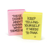 Genuine Fred Clean Conscience Kitchen Sponges - Set of 2 Passive-Aggressive Dish Sponges with Funny Notes - Multi-Layer Scrubbers for Dishes and Mess