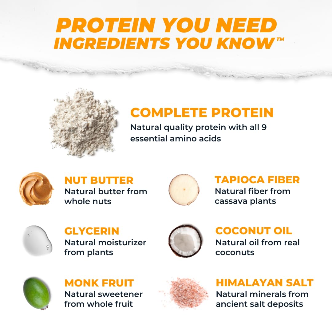Atlas Real Food Protein Bar - 20g Clean Protein, 1g Sugar, No Seed Oils, No Artificial Sweeteners (Peanut Butter Chocolate Chip, 36 Count)