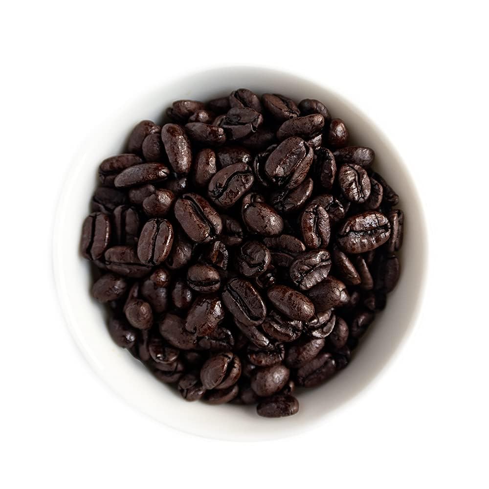 Fresh Roasted Coffee, Organic Black Knight Water-Processed Decaf Whole Bean Coffee, Dark Roast, USDA Organic, Kosher, 12 oz
