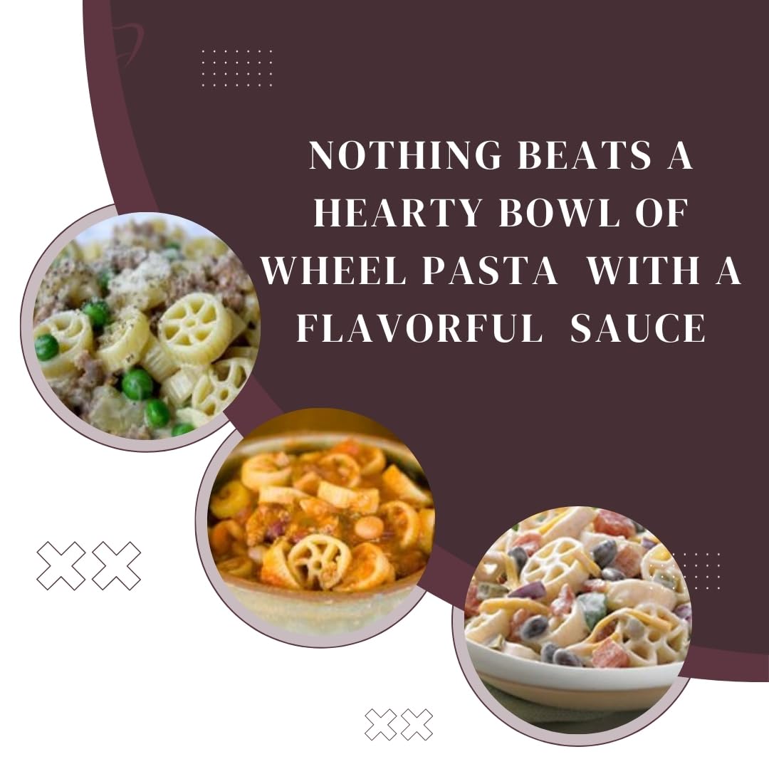Jellybean Foods Wagon Wheels Pasta - Wagon Wheel Shaped Pasta - Wheel Shaped Pasta - Wagon Wheel Pasta - Tire Shaped Pasta (1 Lbs.)