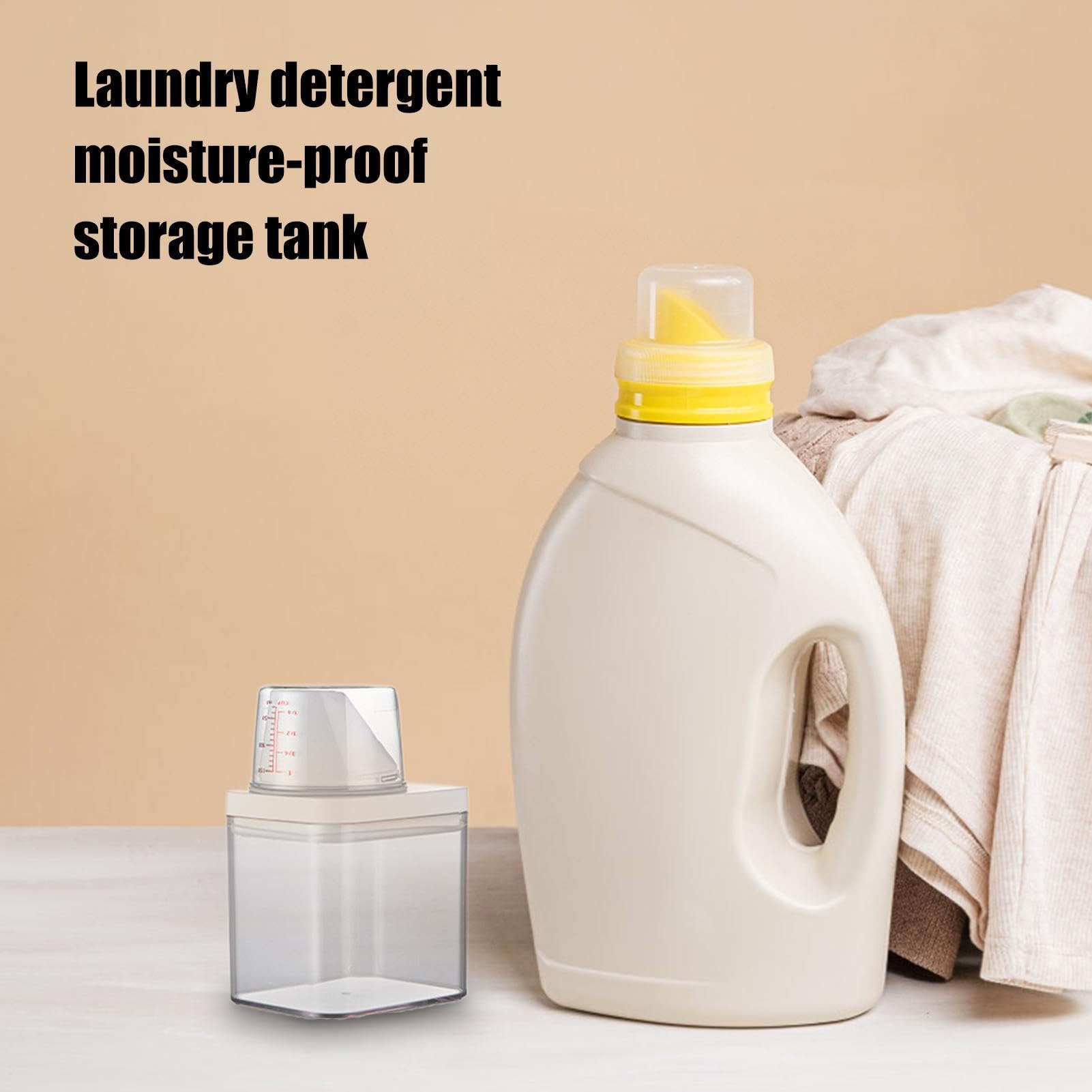 Laundry Detergent Dispenser | Washing Powder Dispenser with Measuring Cup,Reusable Empty Bottles Laundry Washing Up Powder Container Soap Detergents