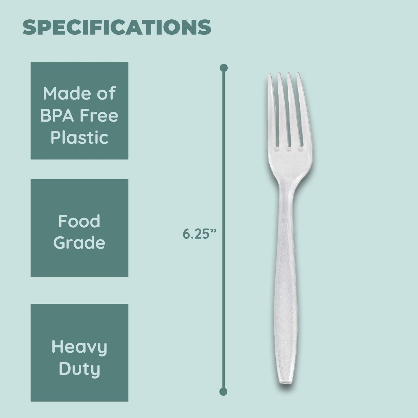 Disposable Clear Plastic Forks, Plastic Cutlery: Utensils for Parties, Picnics, Office Home & School - 300 Count