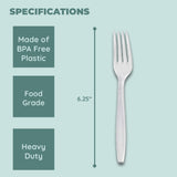 Disposable Clear Plastic Forks, Plastic Cutlery: Utensils for Parties, Picnics, Office Home & School - 300 Count