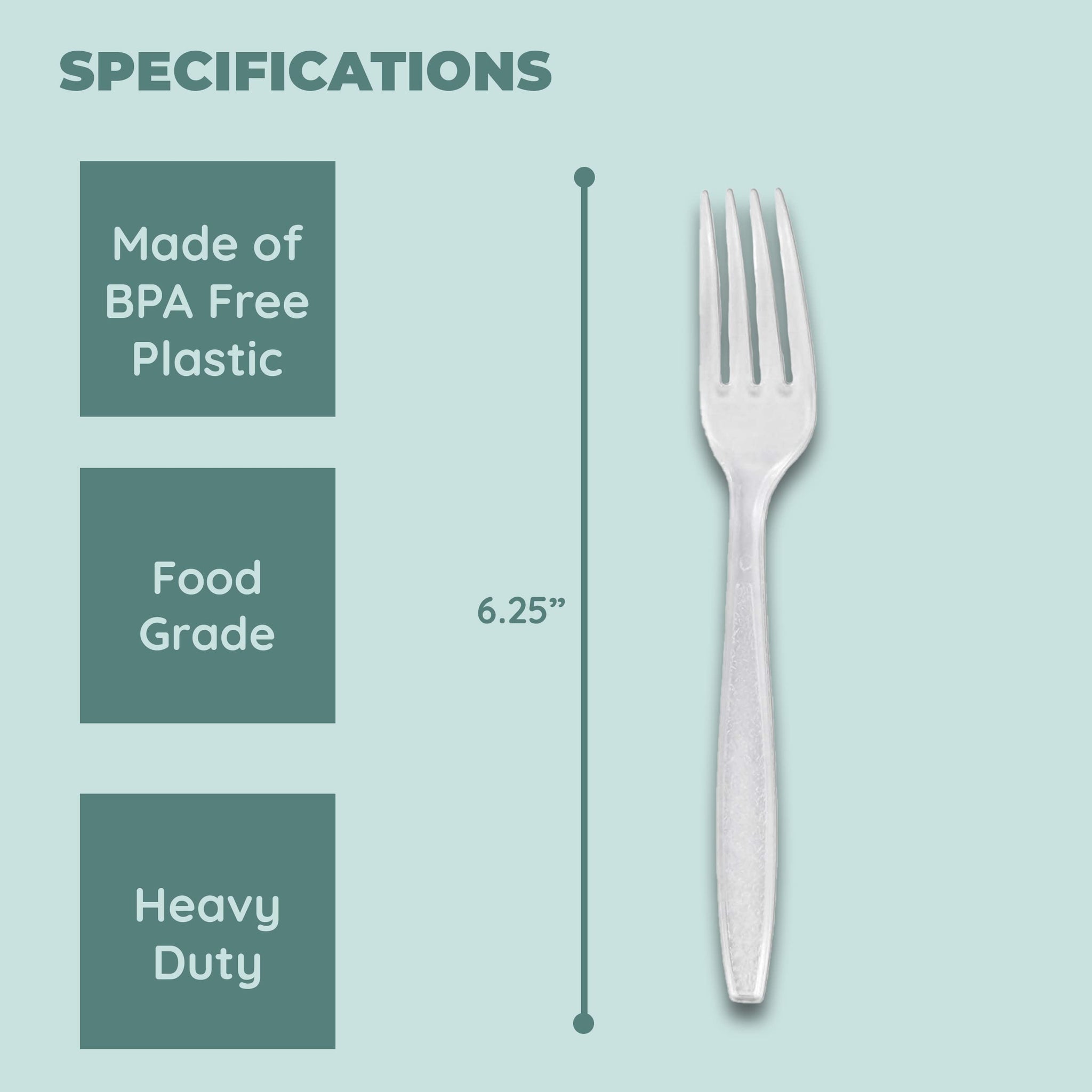 Disposable Clear Plastic Forks, Plastic Cutlery: Utensils for Parties, Picnics, Office Home & School - 300 Count