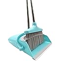 Xifando Extendable Long Handle Broom and Dustpan Set, Stainless Lightweight Upright Standing Broom and Dustpan Combo for Kitchen Lobby Office Living